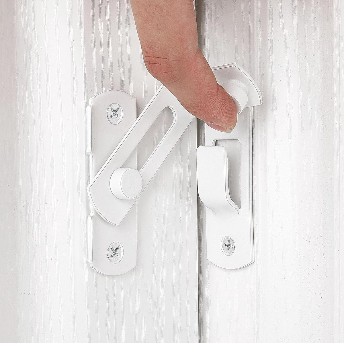 4-piece package - Sliding bolt - Stainless steel bolt - Safety lock (white) V1188-ZXY-10406