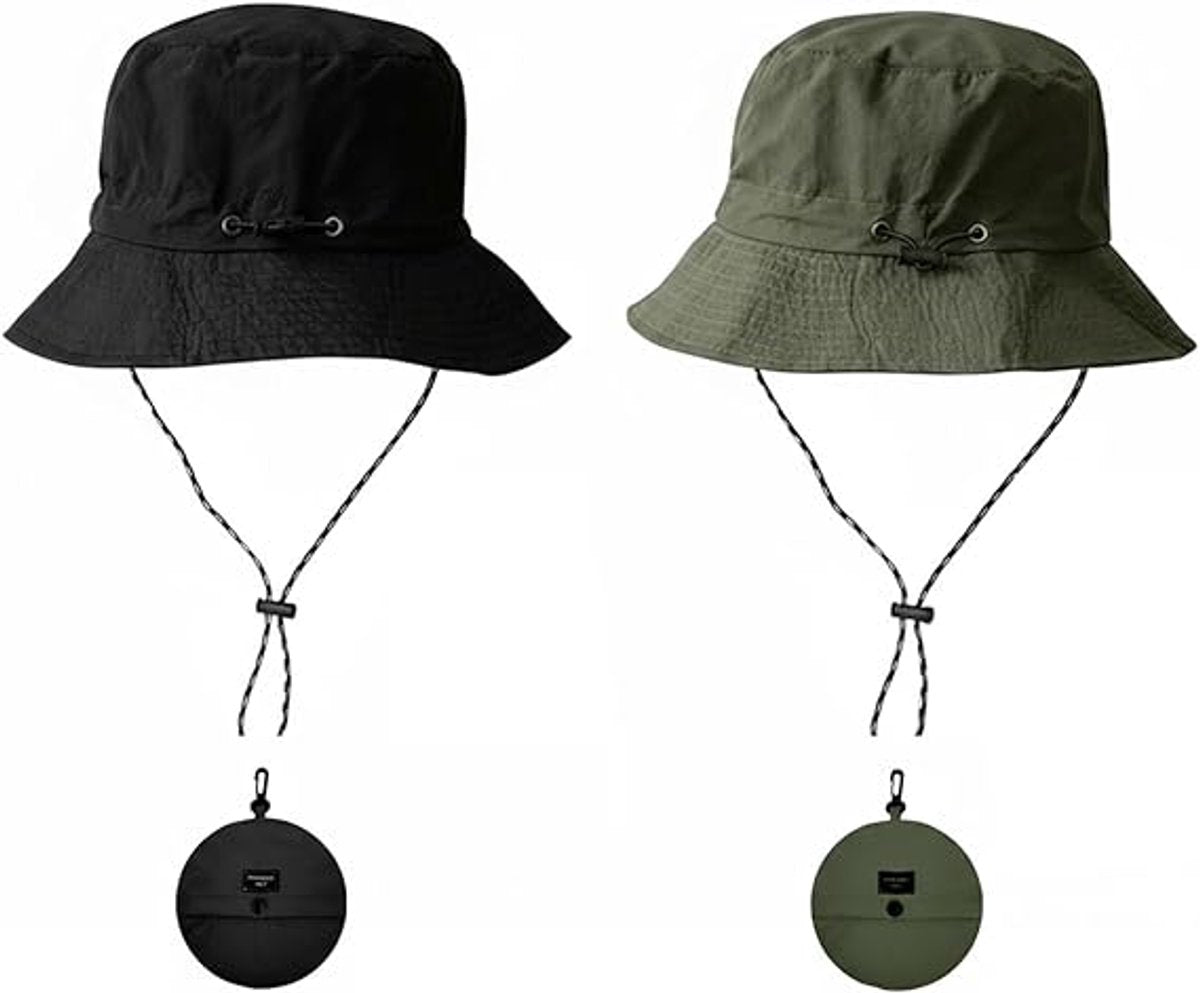 Hat - Sun Hat - Outdoor Jungle Hat - Foldable Bucket Hat - Rain Hat - Unisex - With Removable Chin Strap - V1188-ZXY-10408