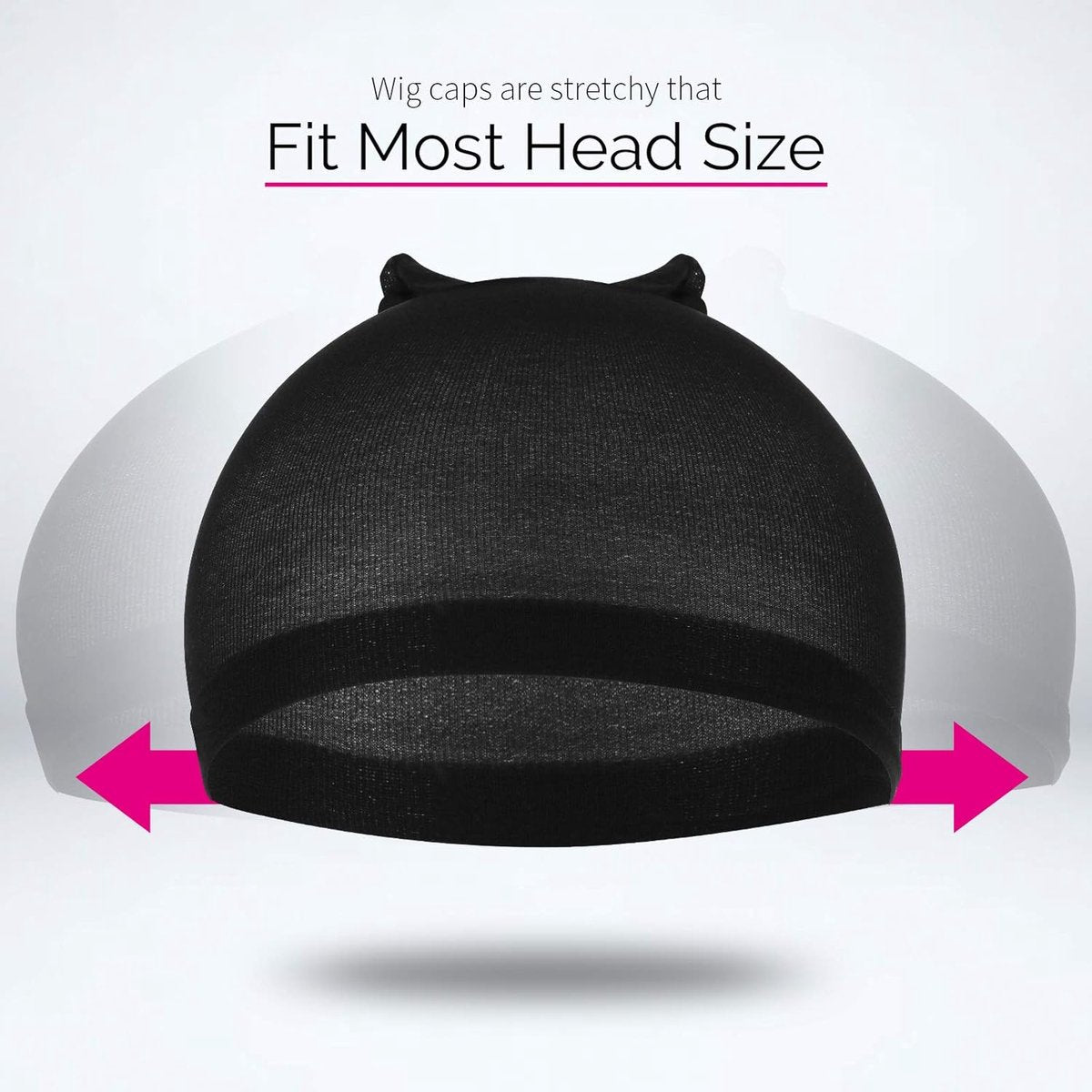 6-Pack Wig Caps - Black Elastic Wig Caps - Suitable for women, girls and children. V1188-ZXY-10411