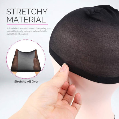 6-Pack Wig Caps - Black Elastic Wig Caps - Suitable for women, girls and children. V1188-ZXY-10411