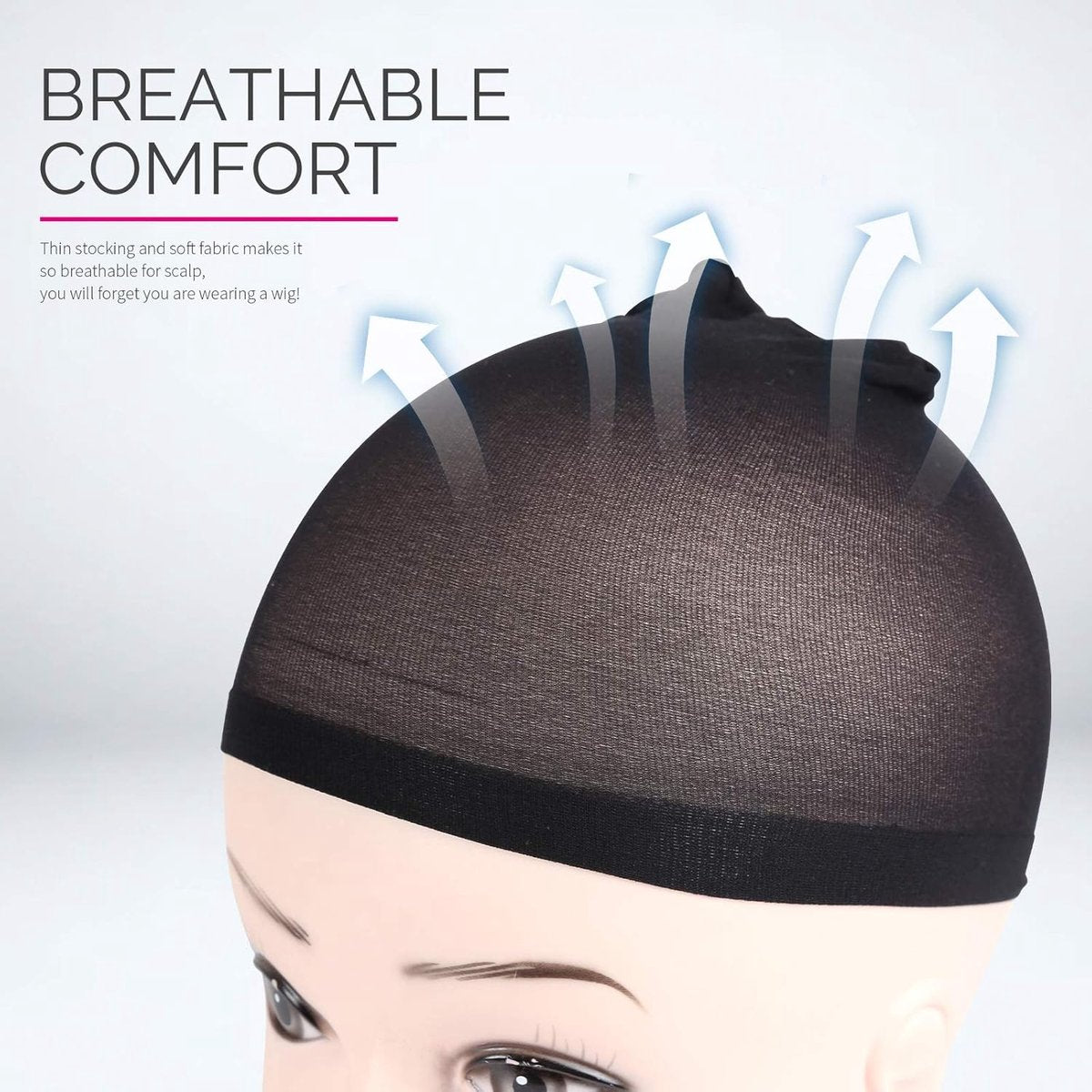 6-Pack Wig Caps - Black Elastic Wig Caps - Suitable for women, girls and children. V1188-ZXY-10411