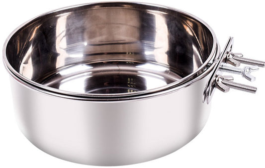 Pet Food Bowl - Stainless Steel Food Bowl - Hanging Food Bowl - with Clip Holder - Suitable for dogs, birds, V1188-ZXY-10424
