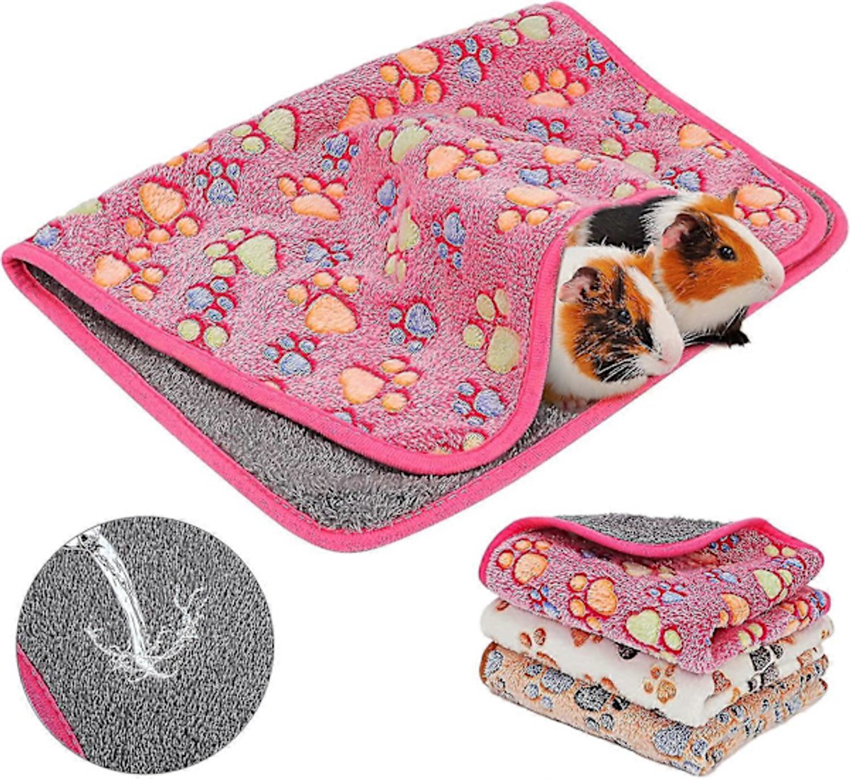 Pet Blankets - Washable 3-Pack Pet Cage Blankets - For Small Animals V1188-ZXY-10430
