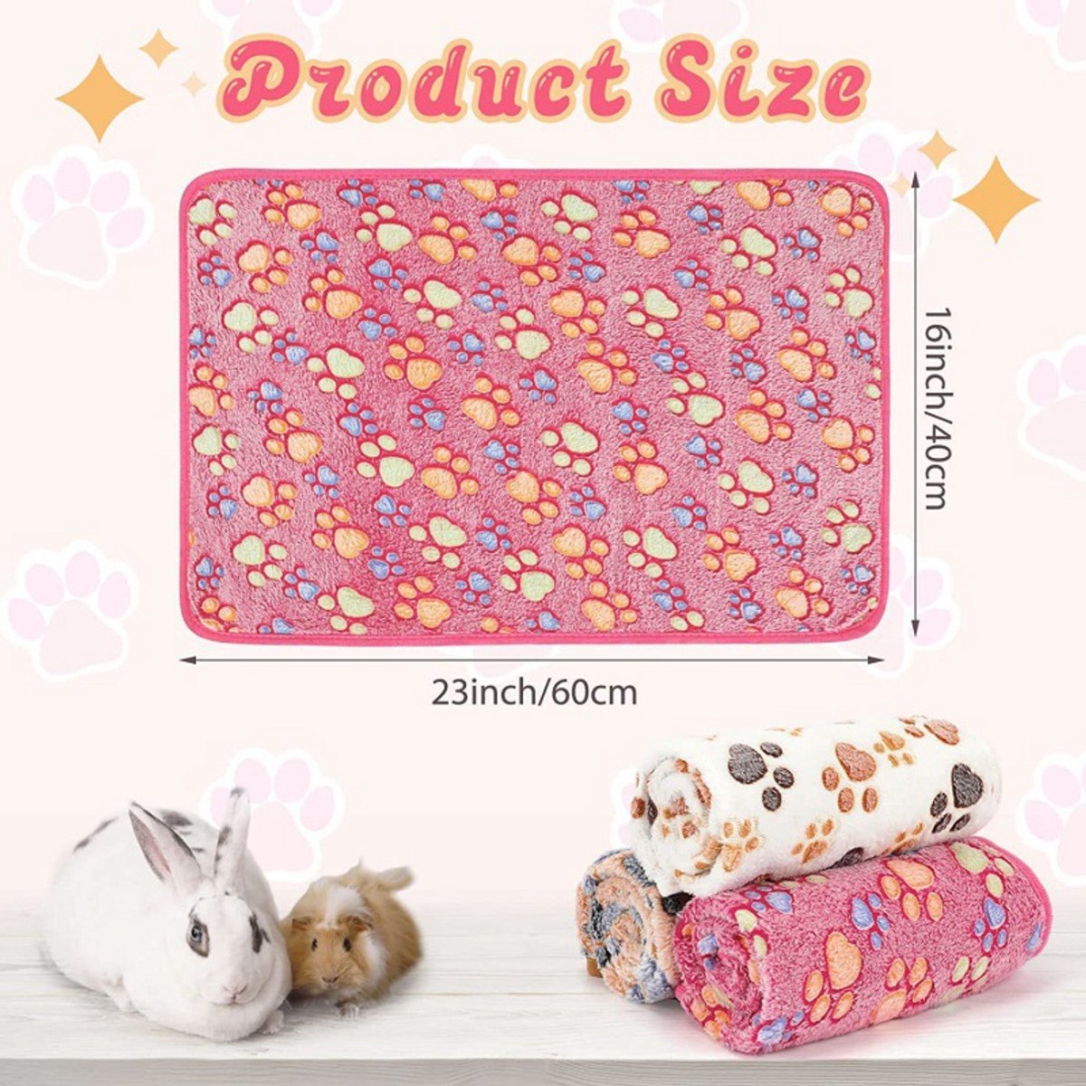 Pet Blankets - Washable 3-Pack Pet Cage Blankets - For Small Animals V1188-ZXY-10430