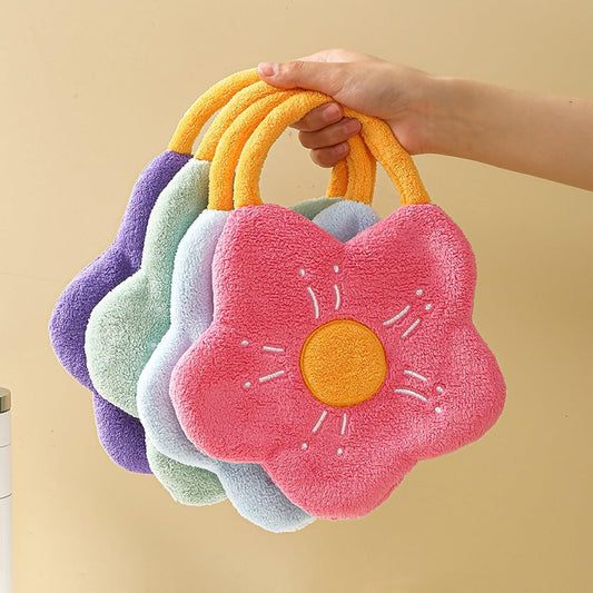 Kitchen Towel Set - Set of 4 - Embroidered coral fleece towels, absorbent tissues for children, kitchen and V1188-ZXY-10433