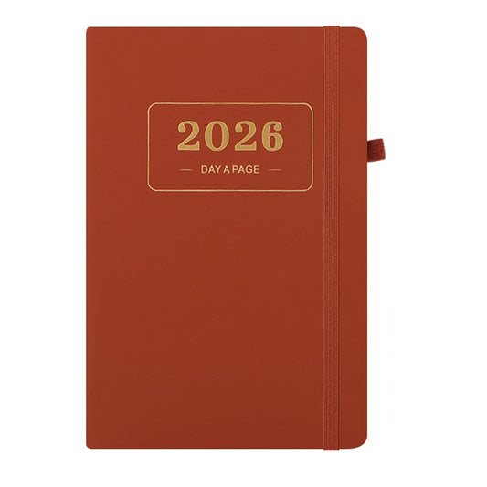 2026 Daily Planner - 2026 Adult Agenda - 1 Day on 1 Page - 365 Day Planner & Notebook - 14.0*20.8cm - Brown V1188-ZXY-10434