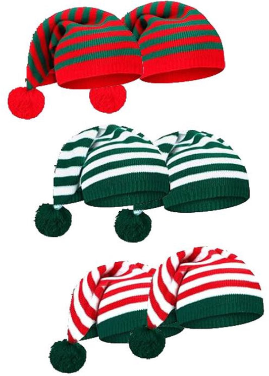 Hats - 6 pieces - Santa hats - Three styles of Santa hats - One size - Unisex - Christmas V1188-ZXY-10438