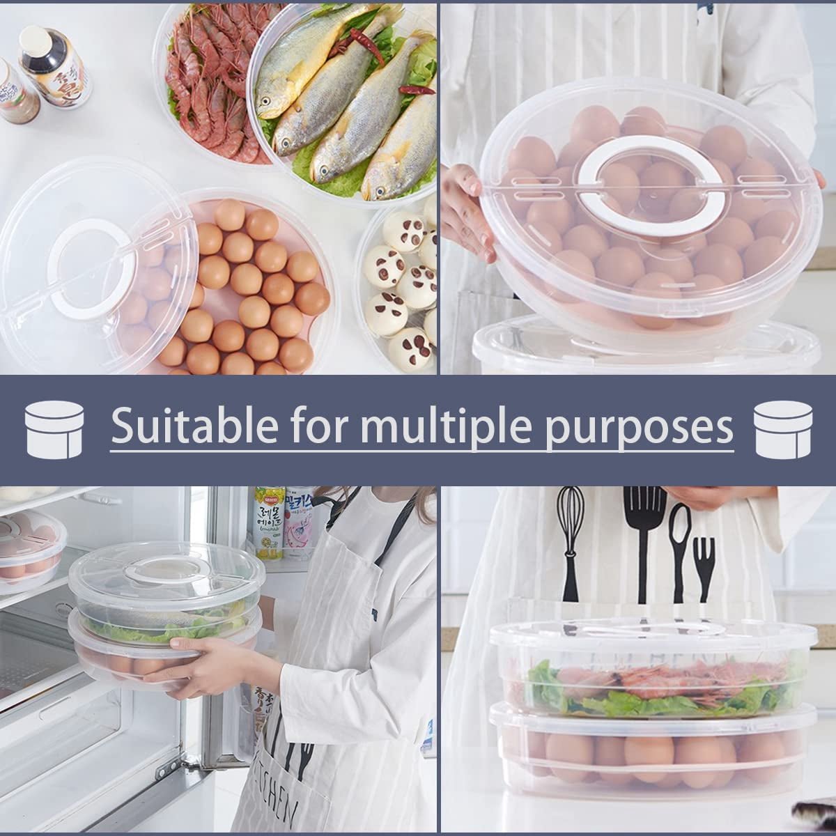 Versatile Storage Box - with Lid and Handle - Egg Carton - Holds 30 Cake Eggs - 12/3.5 Inches - Perfect for V1188-ZXY-10439