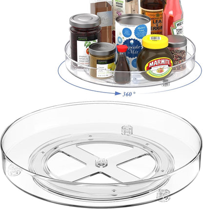 Set of two rotating storage racks (27+23.5 cm) - Rotating spice rack, rotating rack for refrigerator cabinet, V1188-ZXY-10440