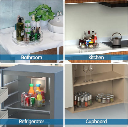 Set of two rotating storage racks (27+23.5 cm) - Rotating spice rack, rotating rack for refrigerator cabinet, V1188-ZXY-10440