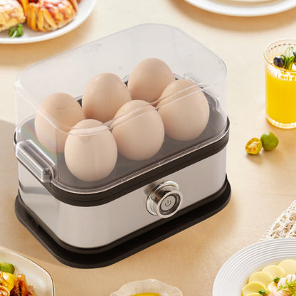 Electric Egg Boiler - Egg Boiler 6 Eggs - Made of Stainless Steel - Intelligent Steamer with Automatic V1188-ZXY-10441