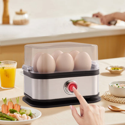 Electric Egg Boiler - Egg Boiler 6 Eggs - Made of Stainless Steel - Intelligent Steamer with Automatic V1188-ZXY-10441