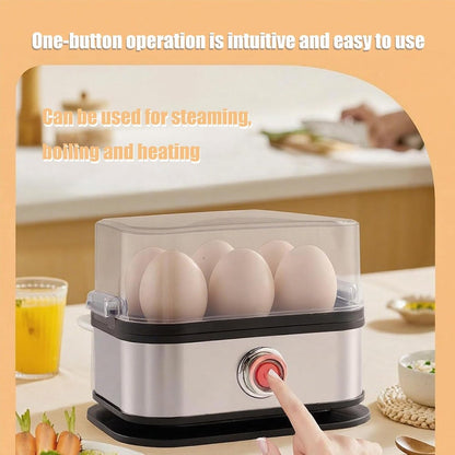 Electric Egg Boiler - Egg Boiler 6 Eggs - Made of Stainless Steel - Intelligent Steamer with Automatic V1188-ZXY-10441
