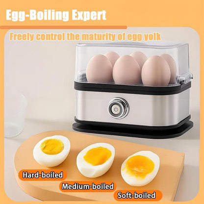 Electric Egg Boiler - Egg Boiler 6 Eggs - Made of Stainless Steel - Intelligent Steamer with Automatic V1188-ZXY-10441