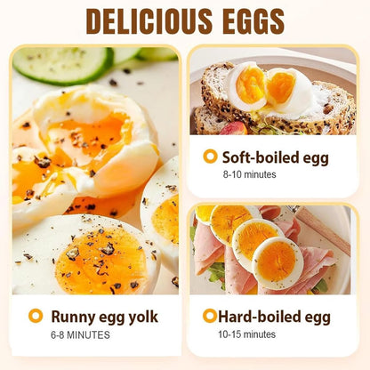 Electric Egg Boiler - Egg Boiler 6 Eggs - Made of Stainless Steel - Intelligent Steamer with Automatic V1188-ZXY-10441