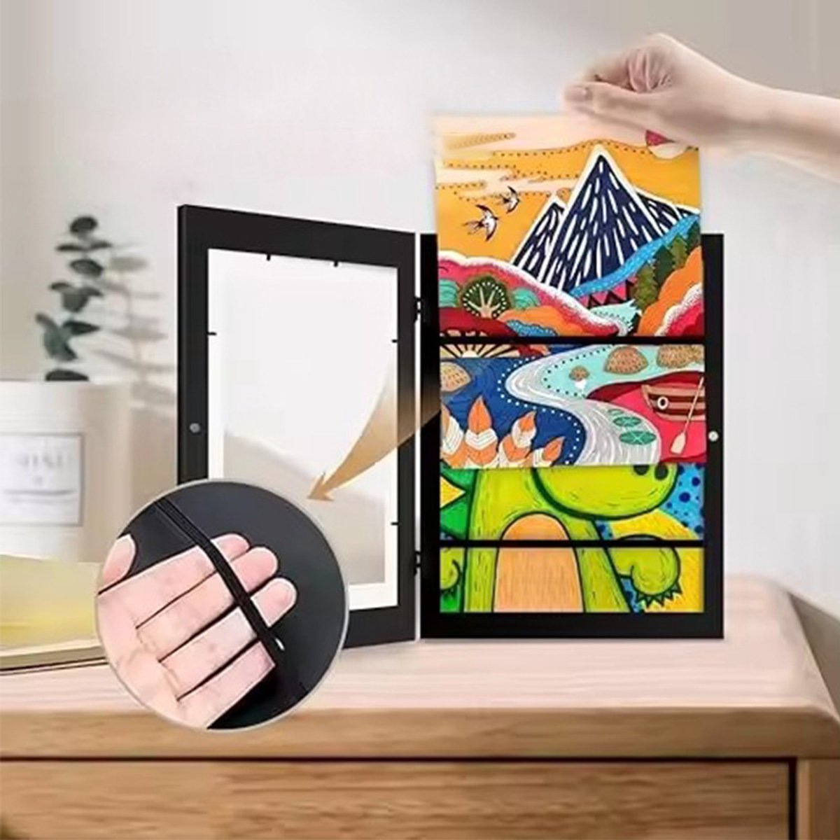 Interchangeable frame - children's drawing - Interchangeable frame A4 - Children's artwork - children's V1188-ZXY-10451