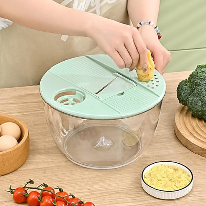 2-in-1 Double Decker Vegetable Dryer - Fruit Salad Drainer - Six Replaceable Blades - Salad Dryer - Double V1188-ZXY-10452
