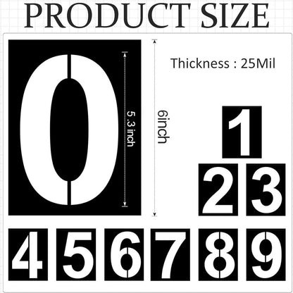 Number Stencil Set - Address Stencils 0-9 - Reusable Plastic Number Stencils - Cake Stencils - Paint by V1188-ZXY-10458