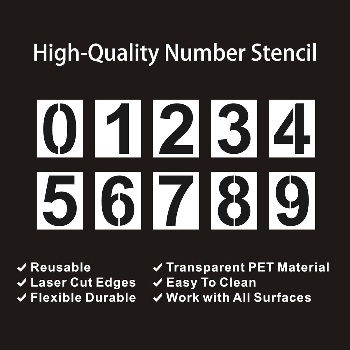 Number Stencil Set - Address Stencils 0-9 - Reusable Plastic Number Stencils - Cake Stencils - Paint by V1188-ZXY-10458