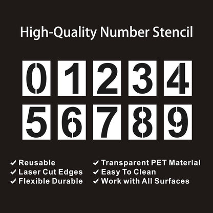 Number Stencil Set - Address Stencils 0-9 - Reusable Plastic Number Stencils - Cake Stencils - Paint by V1188-ZXY-10458