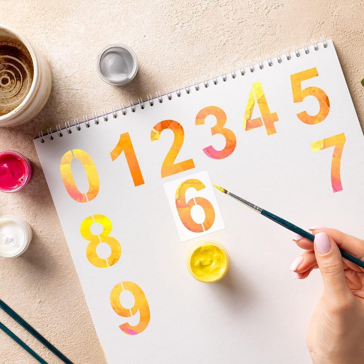 Number Stencil Set - Address Stencils 0-9 - Reusable Plastic Number Stencils - Cake Stencils - Paint by V1188-ZXY-10458