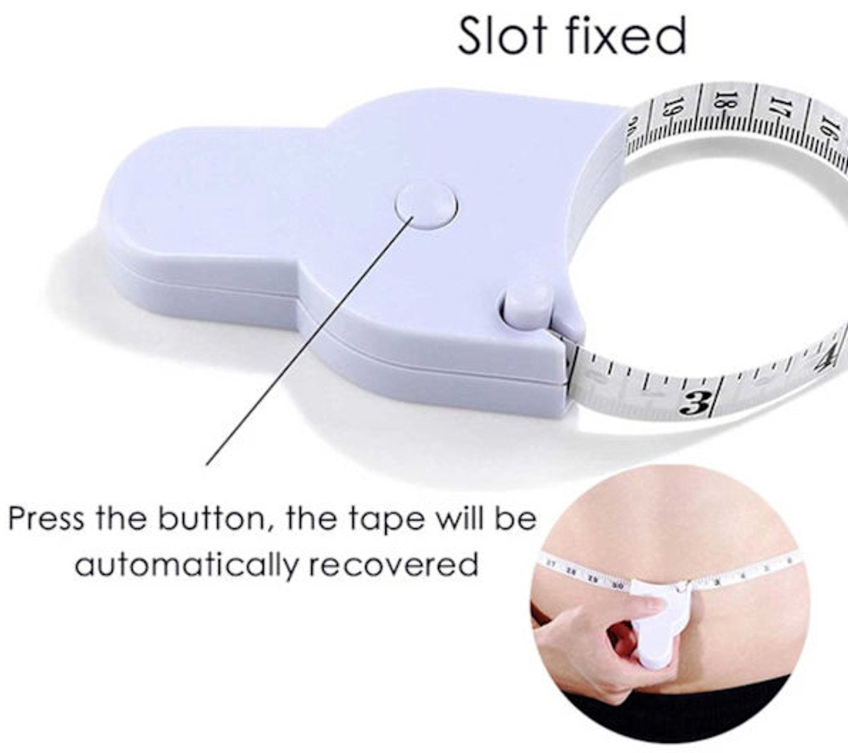 Measuring tape - for clothing and body measurements - centimeters and inches - white V1188-ZXY-10469