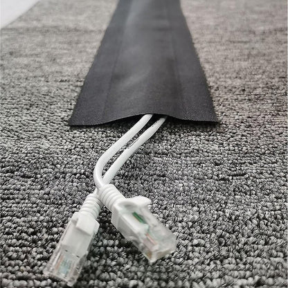 Floor Cable Cover - 20 ft Cord Protector Hook and Loop Storage Sleeve - Used to protect cables and prevent V1188-ZXY-10473