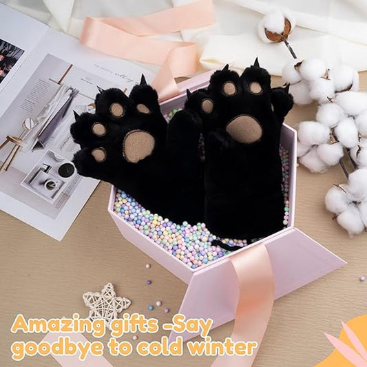 Gloves - 1 pair - Winter gloves - Cartoon gloves - Neckband - Children's gloves - Warm gloves - Plush gloves V1188-ZXY-10474