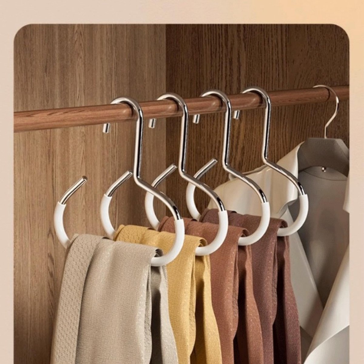10-pack - Non-slip - Space-saving - Storage rack - Wardrobe belt/scarf hooks - Suitable for displaying hats, V1188-ZXY-10478