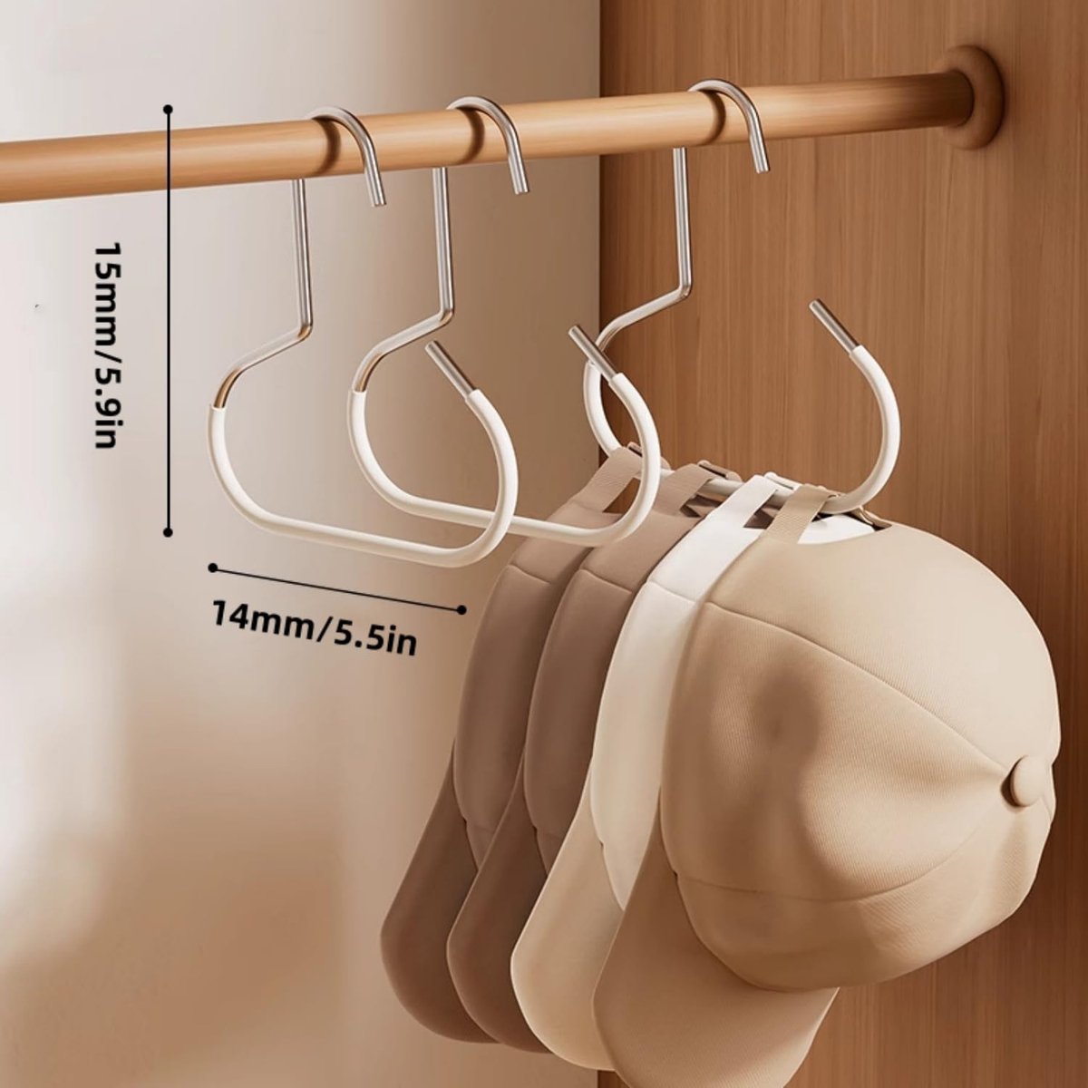 10-pack - Non-slip - Space-saving - Storage rack - Wardrobe belt/scarf hooks - Suitable for displaying hats, V1188-ZXY-10478