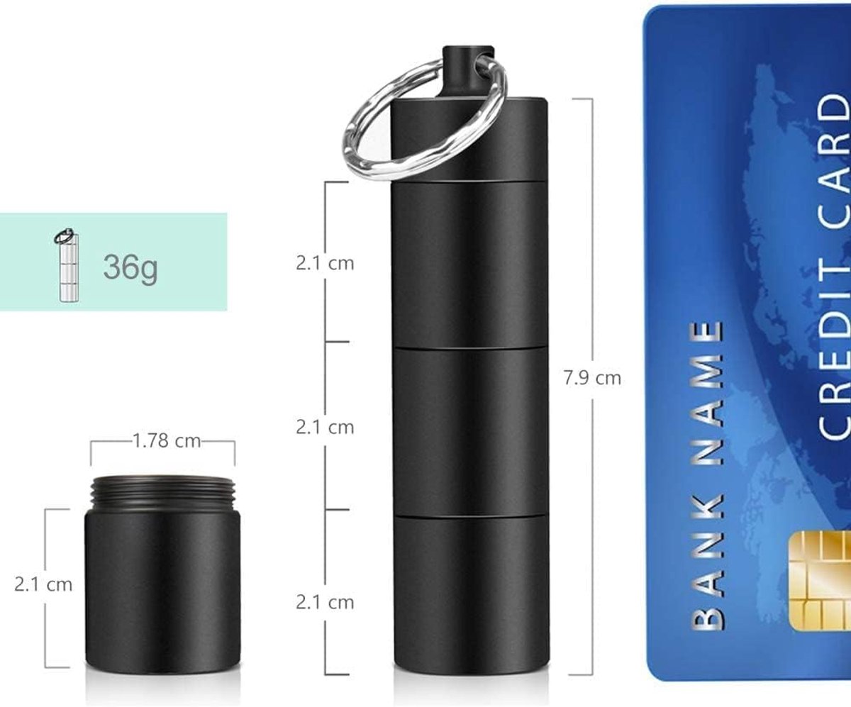 Small Pill Boxes (2-piece) - Keychain - Travel Metal - Pill Dispenser - Convenient Pill Storage V1188-ZXY-10482