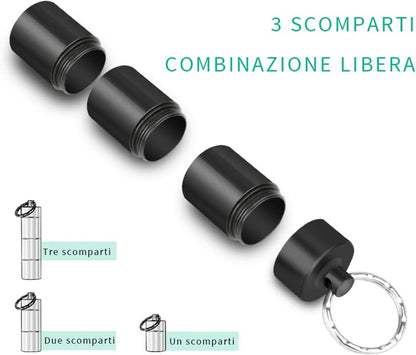 Small Pill Boxes (2-piece) - Keychain - Travel Metal - Pill Dispenser - Convenient Pill Storage V1188-ZXY-10482