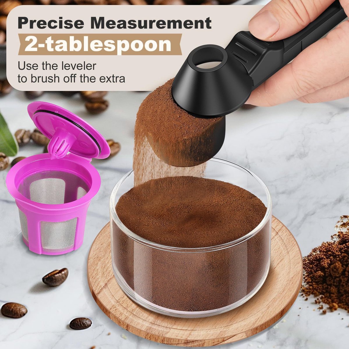 Coffee Scoop - Measuring Spoon - Coffee Accessories - Coffee Measuring Spoon | A Spoon with a Funnel - Scoops V1188-ZXY-10492