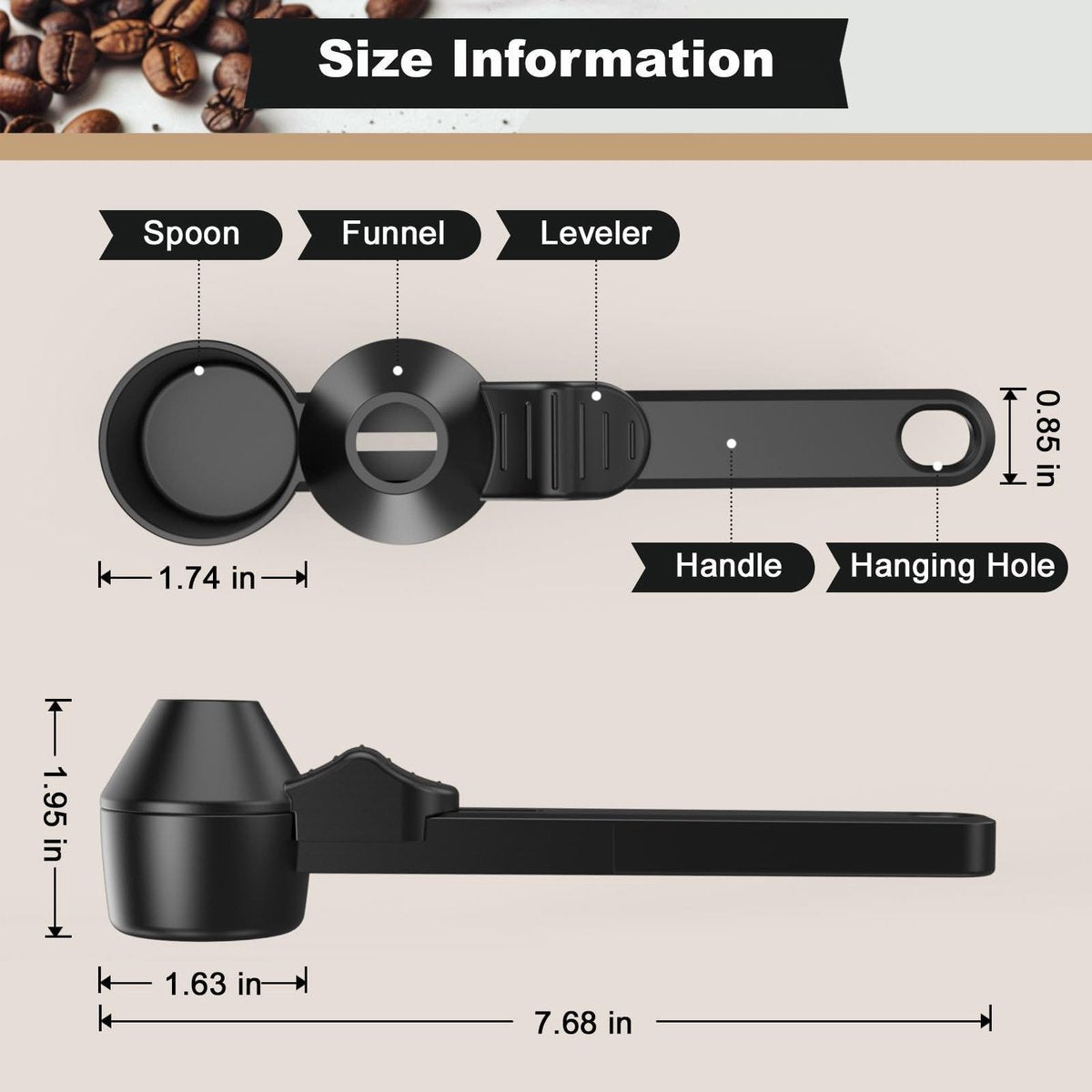 Coffee Scoop - Measuring Spoon - Coffee Accessories - Coffee Measuring Spoon | A Spoon with a Funnel - Scoops V1188-ZXY-10492
