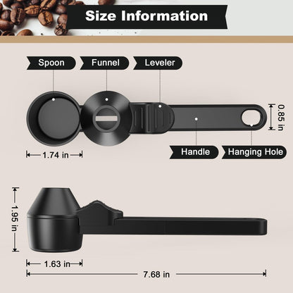 Coffee Scoop - Measuring Spoon - Coffee Accessories - Coffee Measuring Spoon | A Spoon with a Funnel - Scoops V1188-ZXY-10492