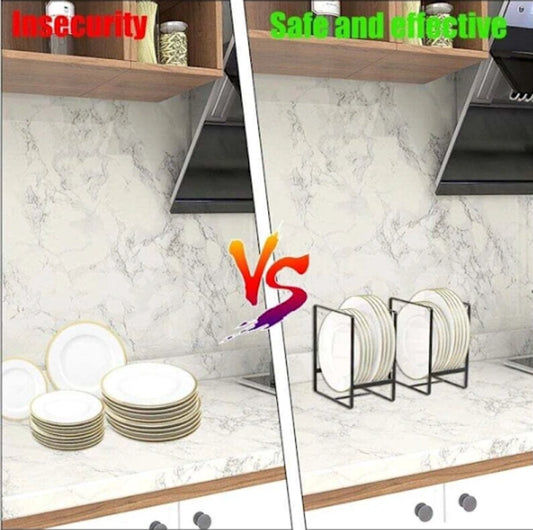 Set of Two - Cabinet-Style Plate Rack - Waterproof - Stainless Steel - No Installation Required - Compatible V1188-ZXY-10494