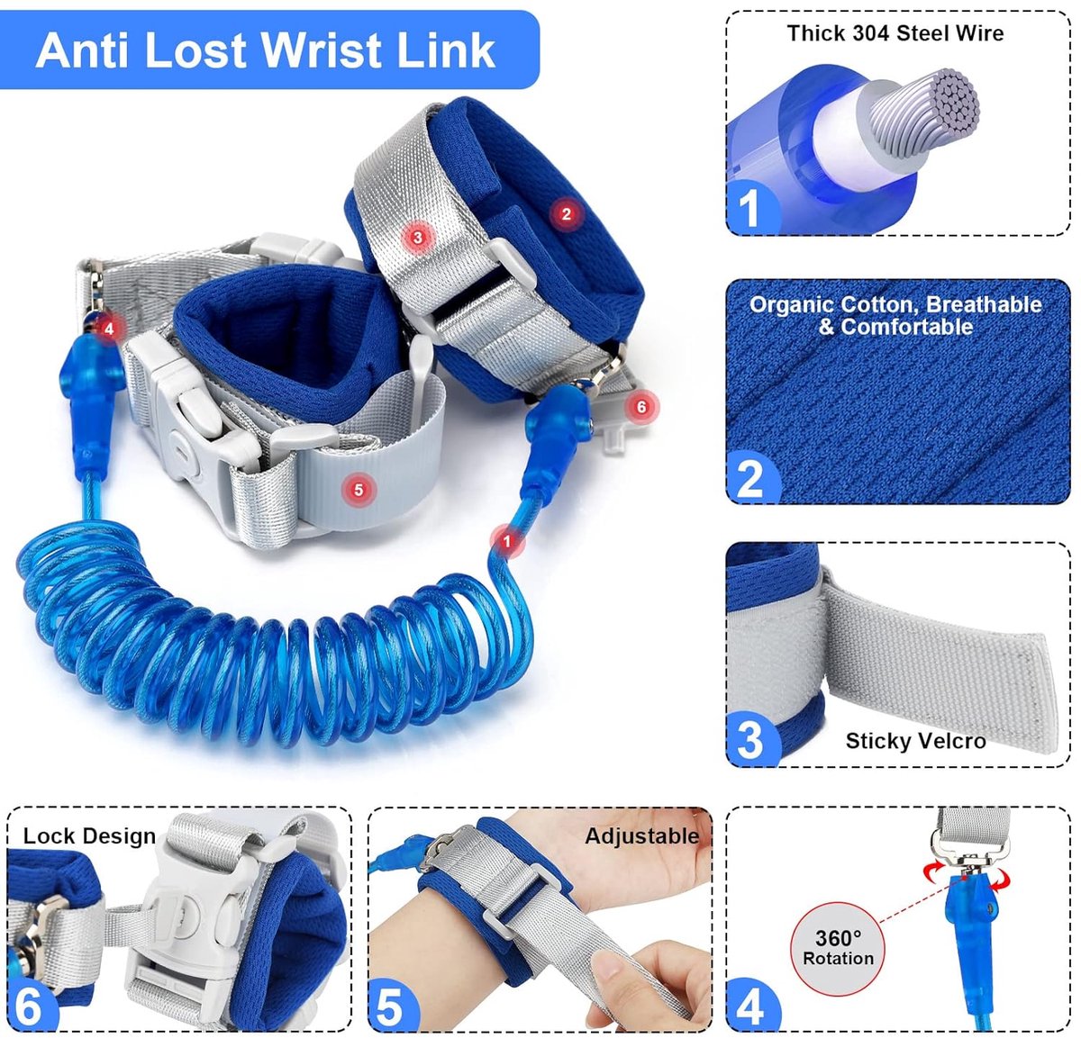 Leash - Dinosaur Backpack + 4-in-1 Leash and Adjustable Safety Wristband (Ideal Gift) V1188-ZXY-10499