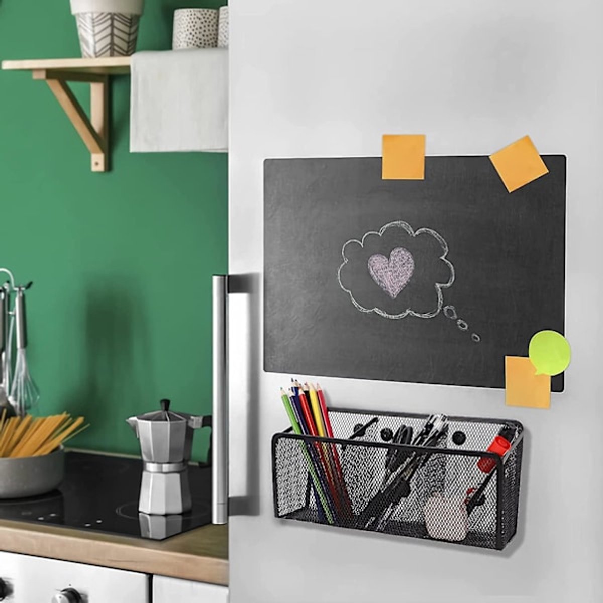 Pen Holder - Mesh Storage Basket with Extra Strong Magnets - Freezer Safe - Whiteboard - Cabinet Accessory - V1188-ZXY-10503