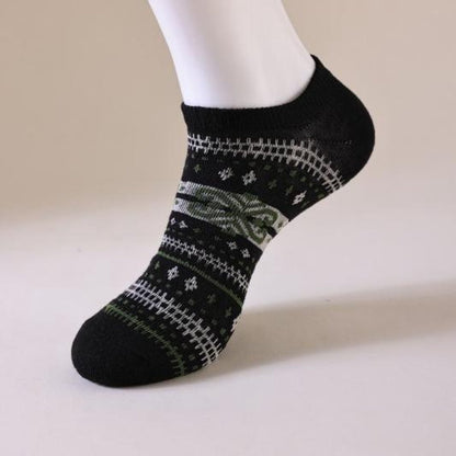 Socks - Fall/Winter Vintage Ethnic Striped Mid-Calf Socks - Breathable - Comfortable - Maillard - Crew Socks V1188-ZXY-10509