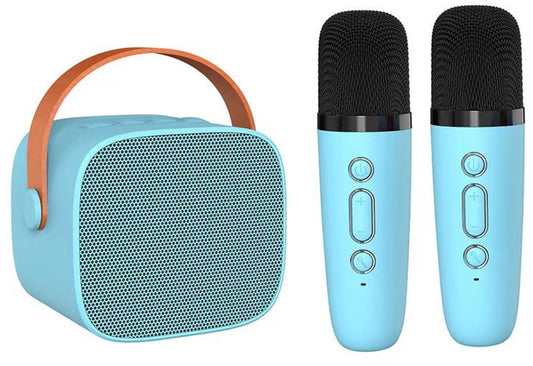 Mini Karaoke Machine - With 2 Microphones (Blue) V1188-ZXY-10513