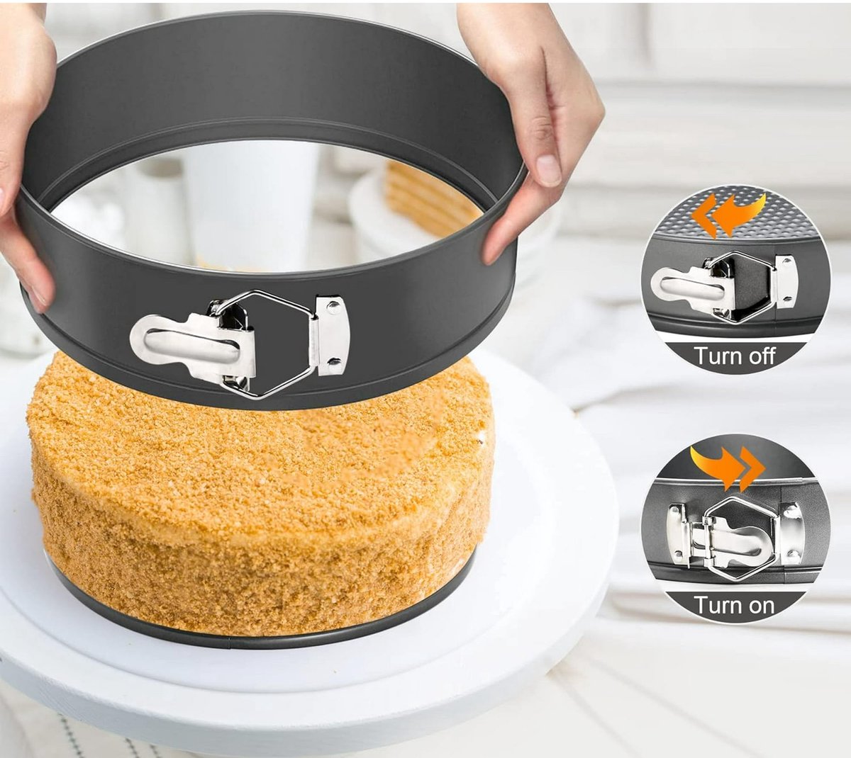 Nonstick Cheesecake Pan - Removable Bottom, Large Cake Pan - Great for Christmas and Birthdays - 12 Inches V1188-ZXY-10514