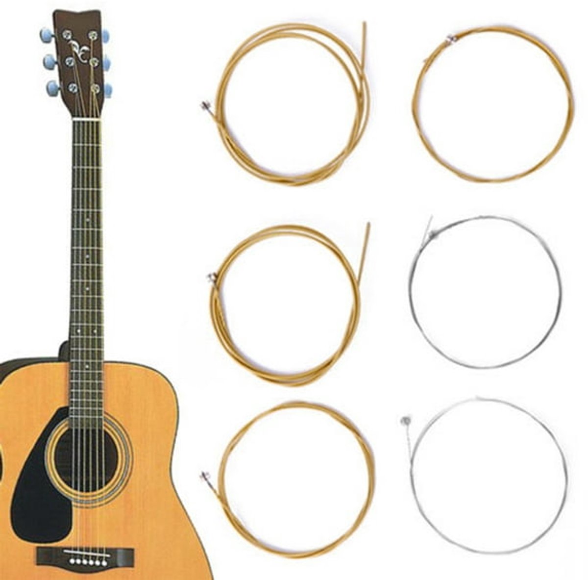 Guitar Strings - 6 Strings - Rust Resistant and Durable - Clear Tone - Folk Guitar Strings - Folk Guitar V1188-ZXY-10516
