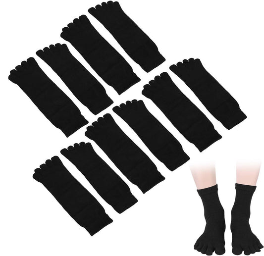 Socks - Pack of 5 pairs - Split Toe Socks - Breathable - Men's Socks - Sports Socks (Black) V1188-ZXY-10521
