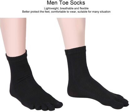 Socks - Pack of 5 pairs - Split Toe Socks - Breathable - Men's Socks - Sports Socks (Black) V1188-ZXY-10521