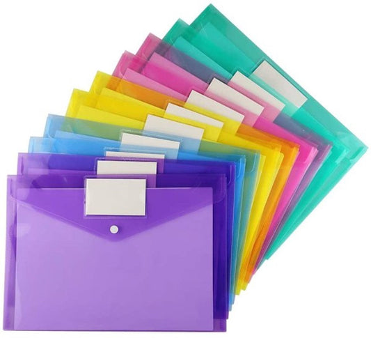 A4 folders - Buttons - Colored envelopes - Pack of 10 V1188-ZXY-10527