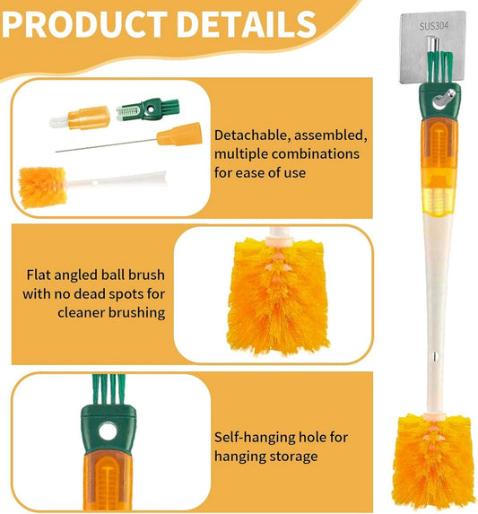 Bottle Brush - 5-in-1 Bottle Brush - Bottle Brush for Babies - Suitable for all types of glass cups - Cleans V1188-ZXY-10533