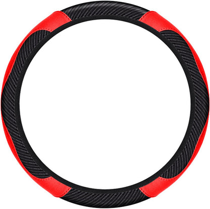 Steering wheel cover - car handle cover - non-slip handle cover - black and red - elastic steering wheel cover V1188-ZXY-10538