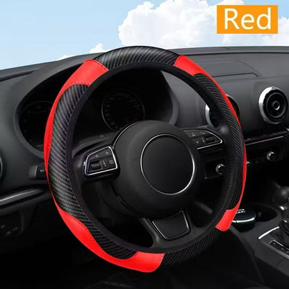 Steering wheel cover - car handle cover - non-slip handle cover - black and red - elastic steering wheel cover V1188-ZXY-10538
