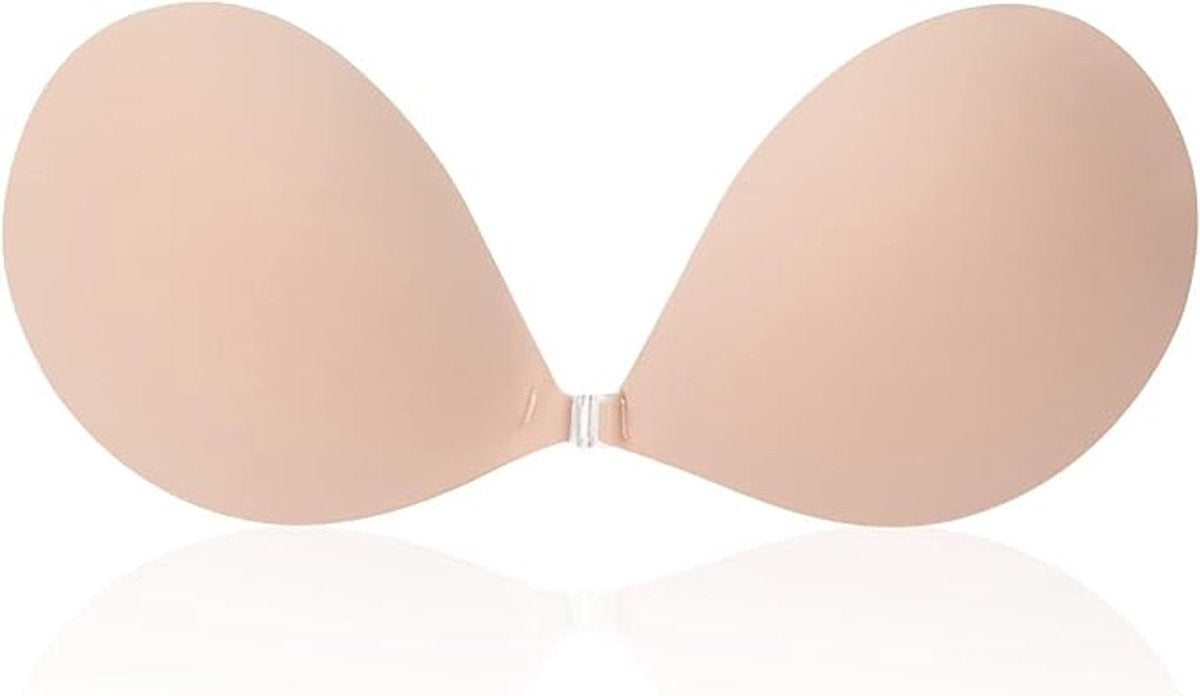 1 round bra cup - strapless invisible silicone - transparent push-up bra - seamless design - front closure - V1188-ZXY-10542