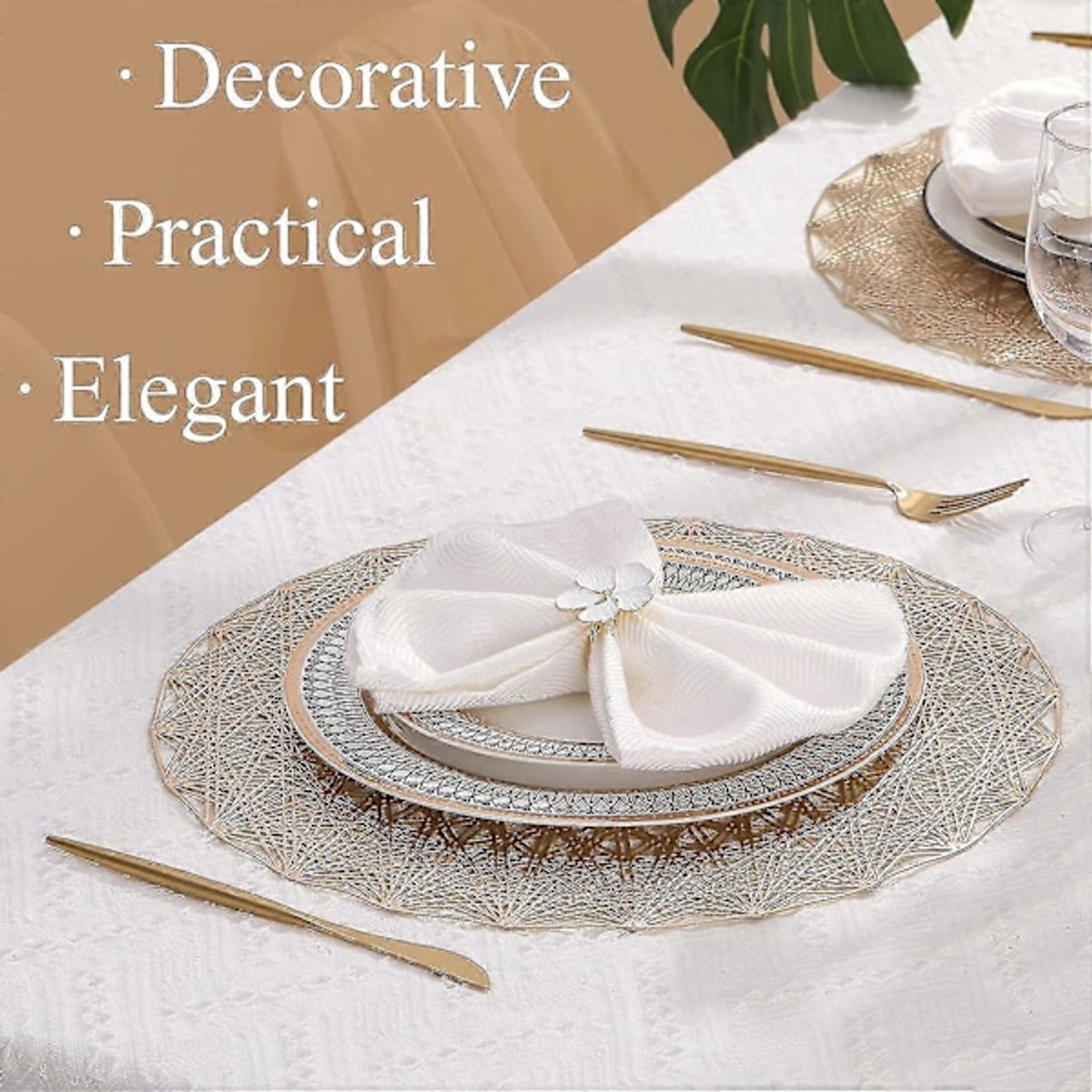 Restaurant placemats - round - 6-pack V1188-ZXY-10545